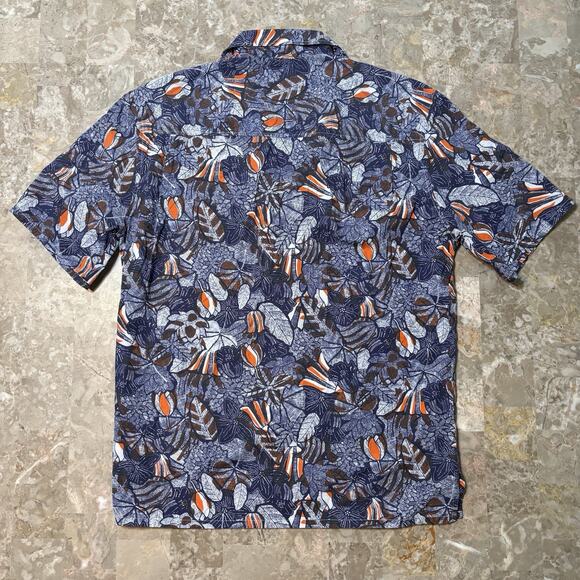 Maison Kitsune Shirt Mens 36 XS Blue Floral Hawaiian Camp Loop Collar Cotton - Picture 7 of 7
